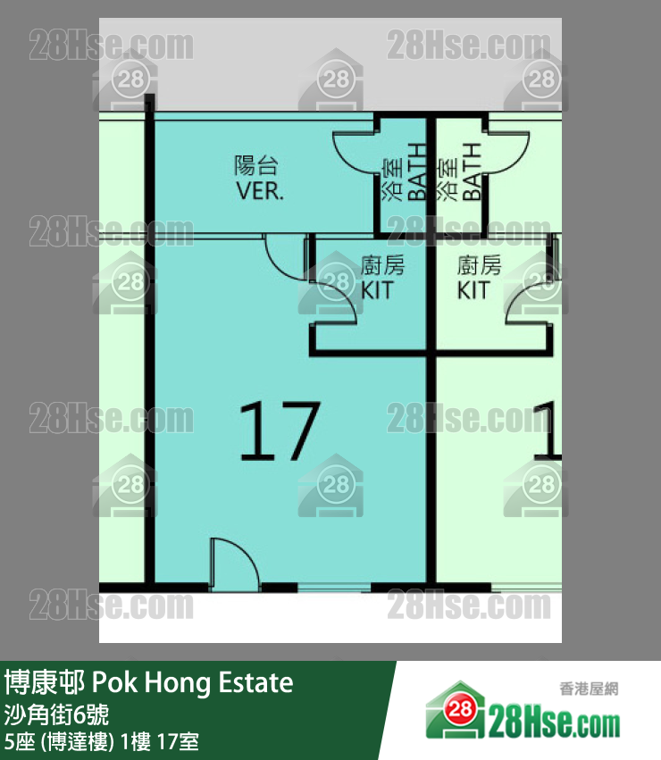 博康邨 5座 (博達樓) 1樓 17室 平面圖