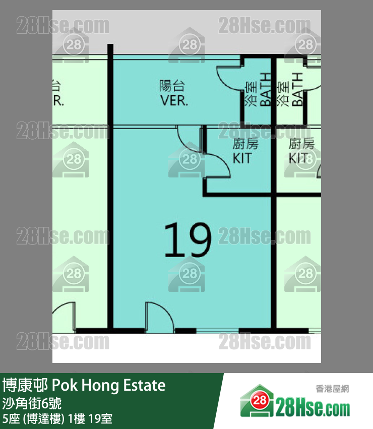 博康邨 5座 (博達樓)1樓 19室 平面圖