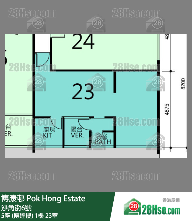 博康邨 5座 (博達樓)1樓 23室 平面圖