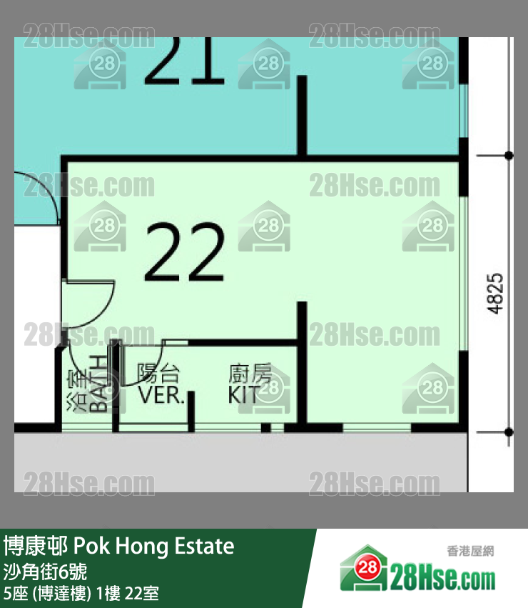 博康邨 5座 (博達樓)1樓 22室 平面圖