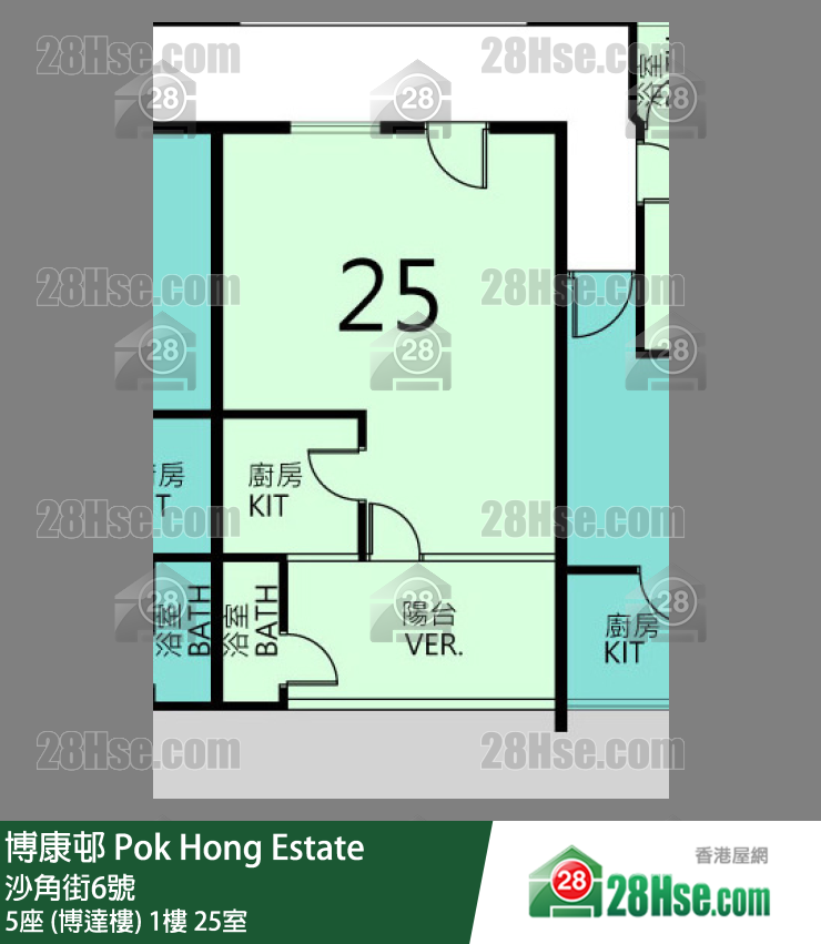 博康邨 5座 (博達樓)1樓 25室 平面圖