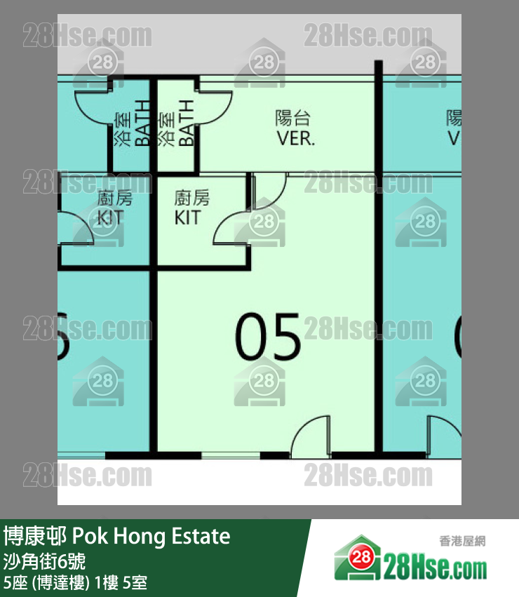 博康邨 5座 (博達樓)1樓 5室 平面圖