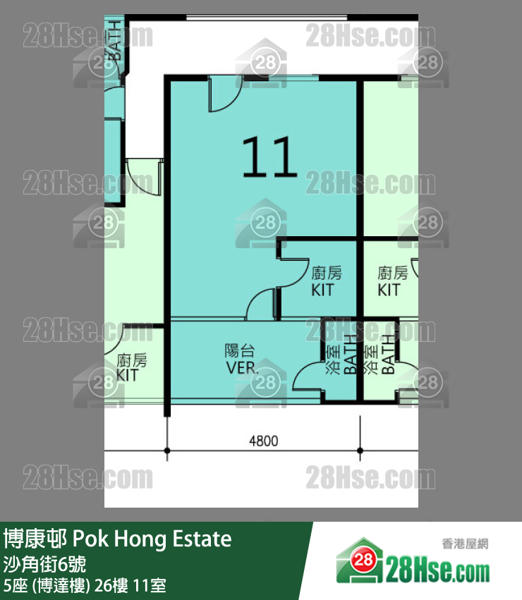 博康邨 5座 (博达楼)26楼 11室 平面图