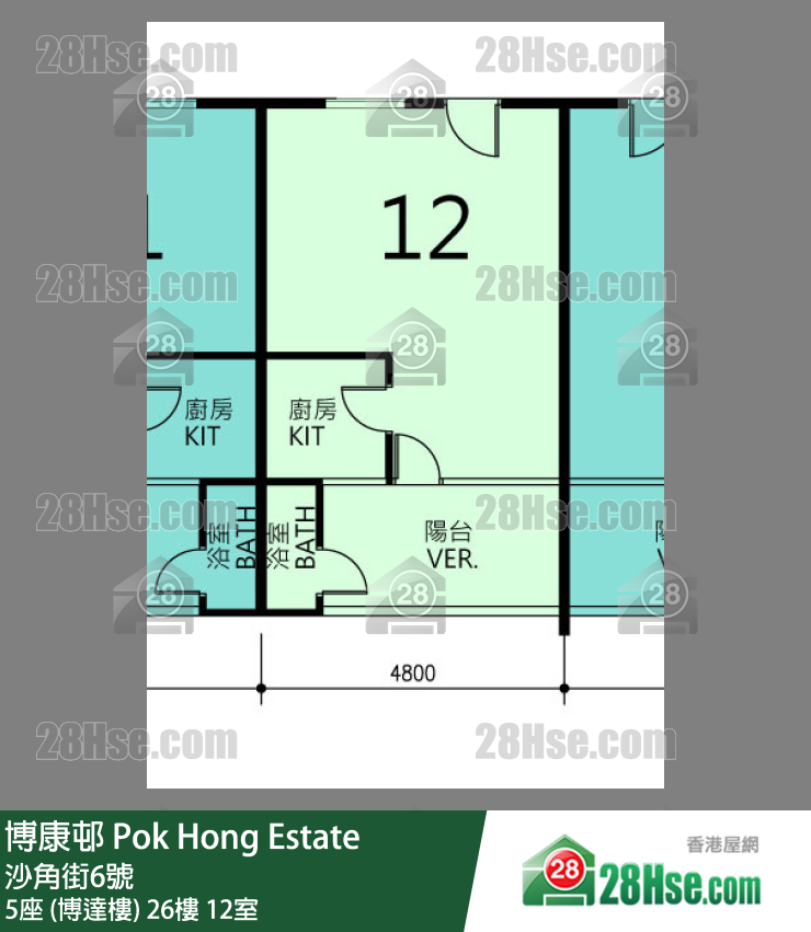 博康邨 5座 (博達樓)26樓 12室 平面圖