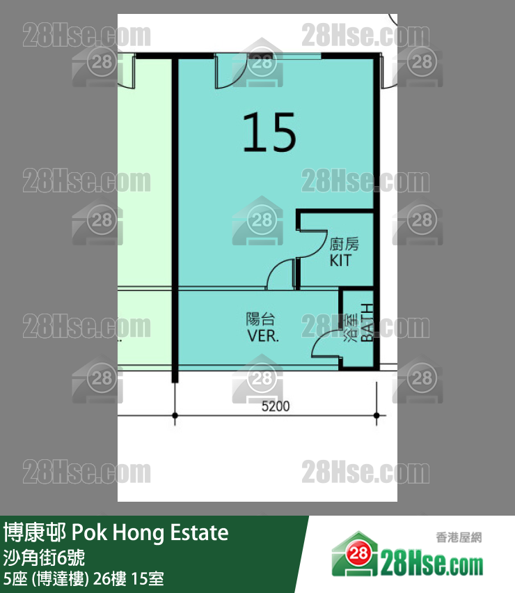 博康邨 5座 (博达楼)26楼 15室 平面图
