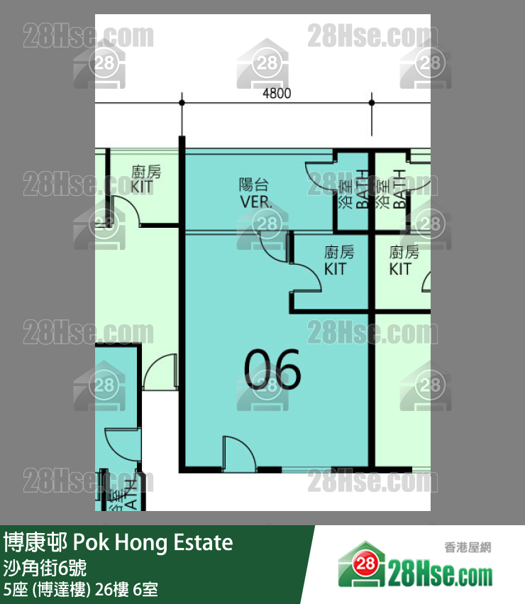 博康邨 5座 (博達樓)26樓 6室 平面圖