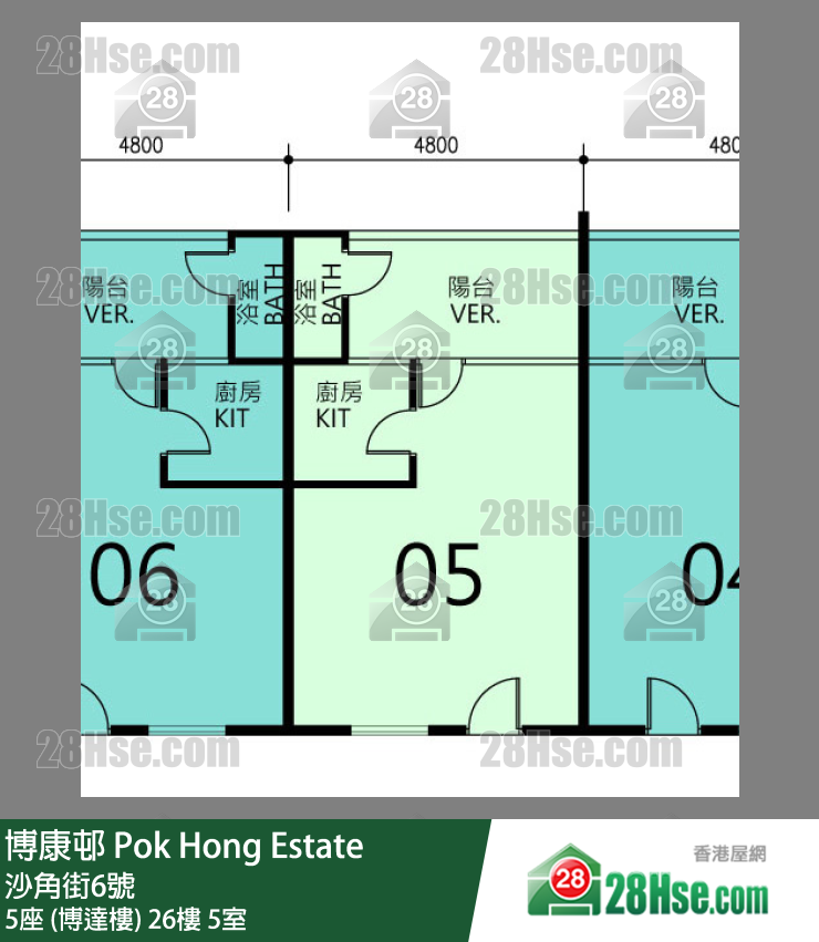 博康邨 5座 (博達樓)26樓 5室 平面圖