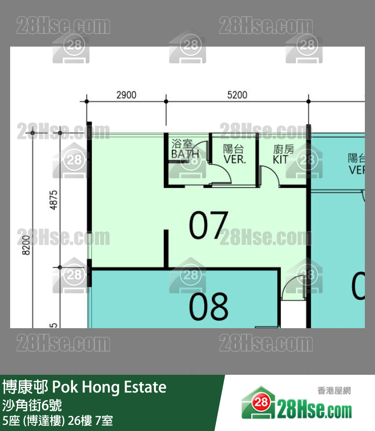 博康邨 5座 (博達樓)26樓 7室 平面圖