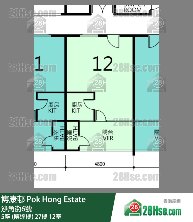 博康邨 5座 (博达楼)27楼 12室 平面图