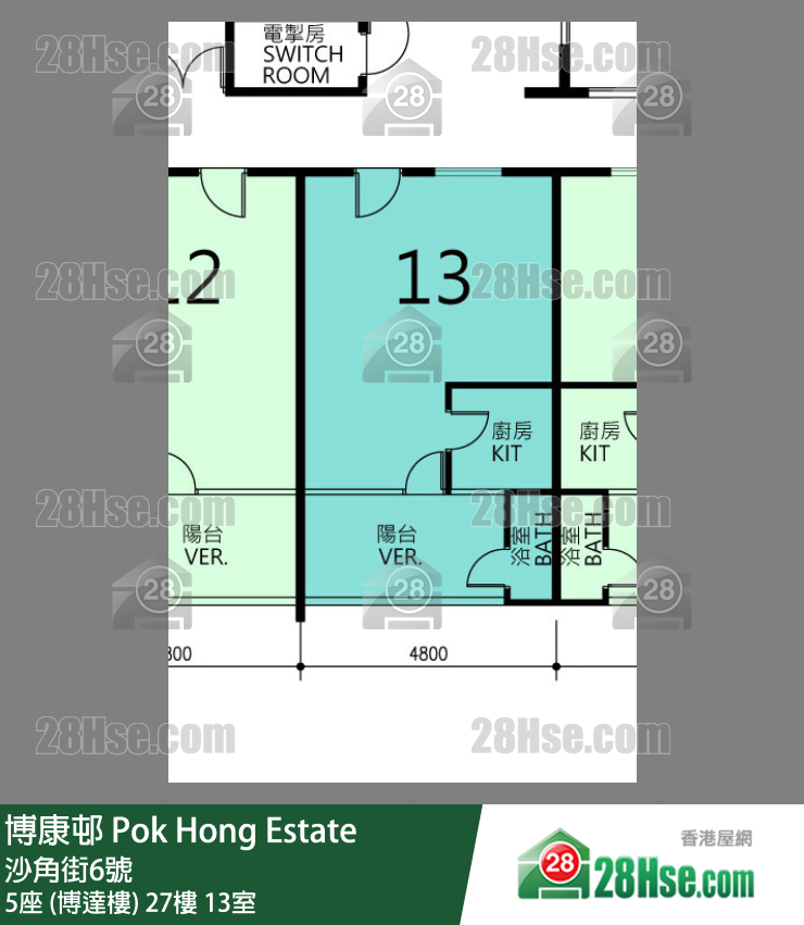 博康邨 5座 (博达楼)27楼 13室 平面图