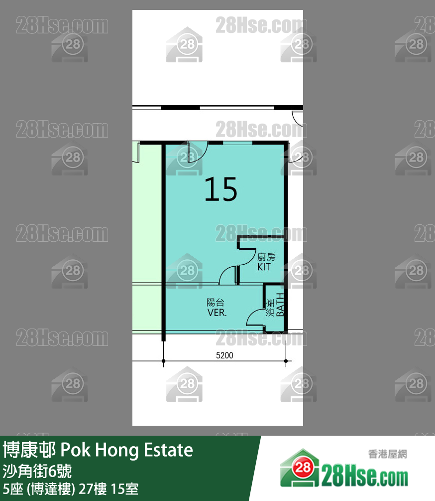 博康邨 5座 (博達樓)27樓 15室 平面圖