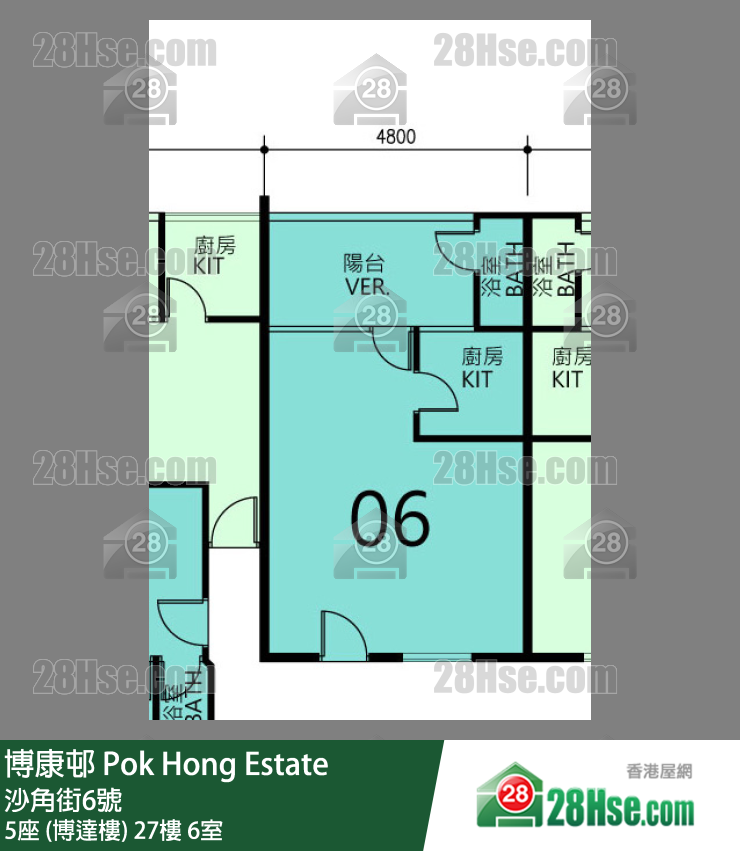博康邨 5座 (博達樓)27樓 6室 平面圖