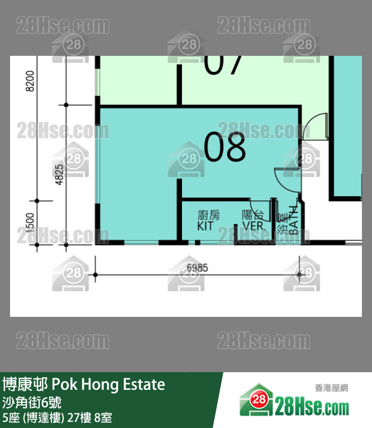 博康邨 5座 (博達樓)27樓 8室 平面圖