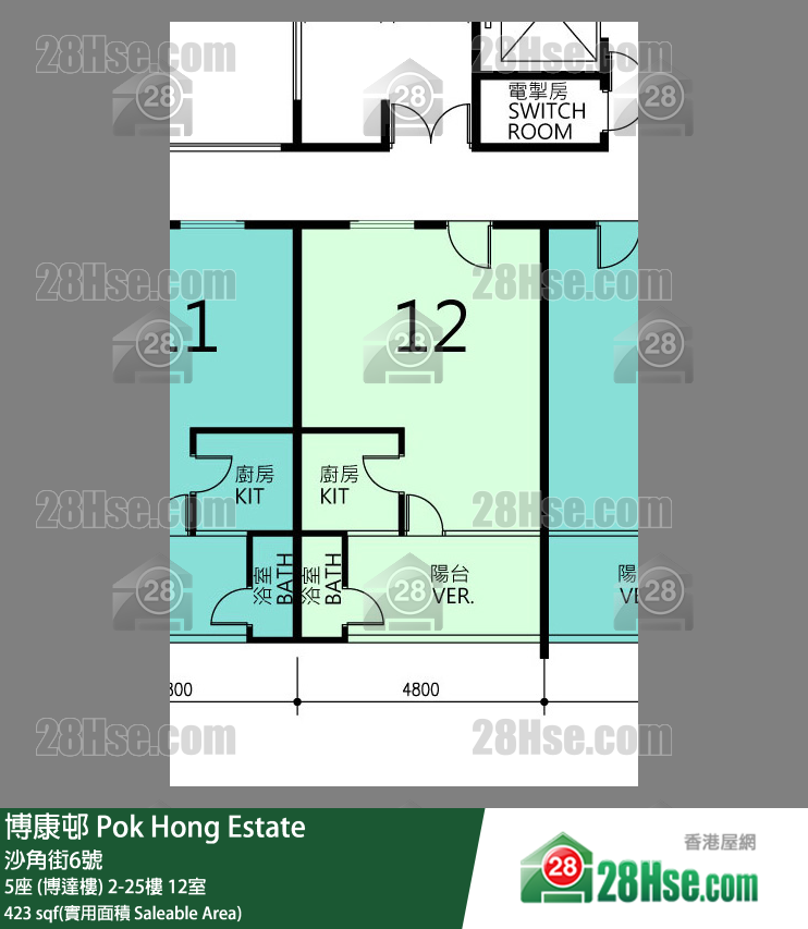 博康邨 5座 (博達樓)17樓 12室 平面圖
