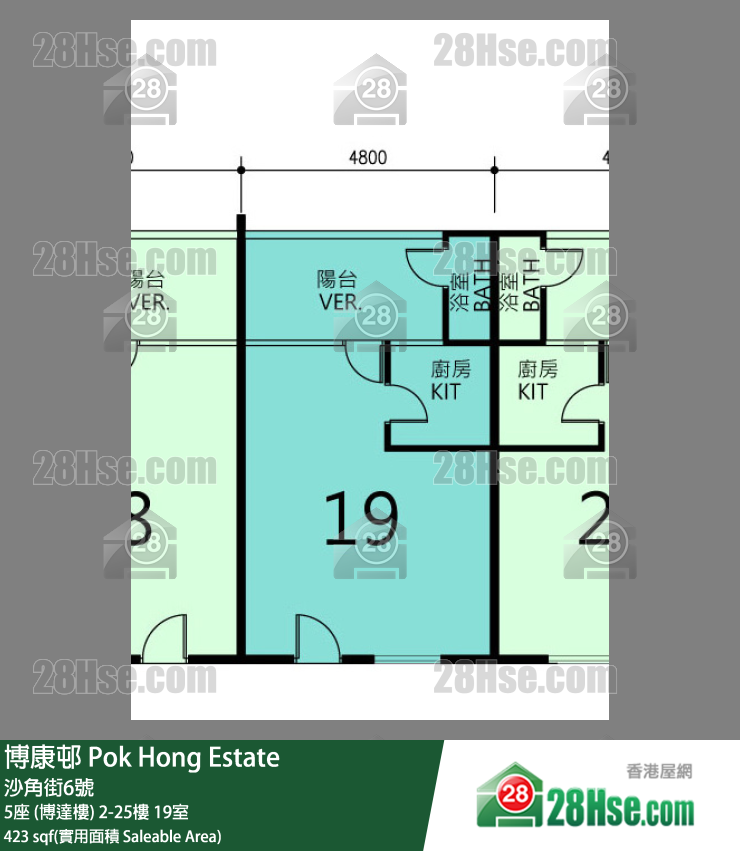 博康邨 5座 (博達樓)16樓 19室 平面圖