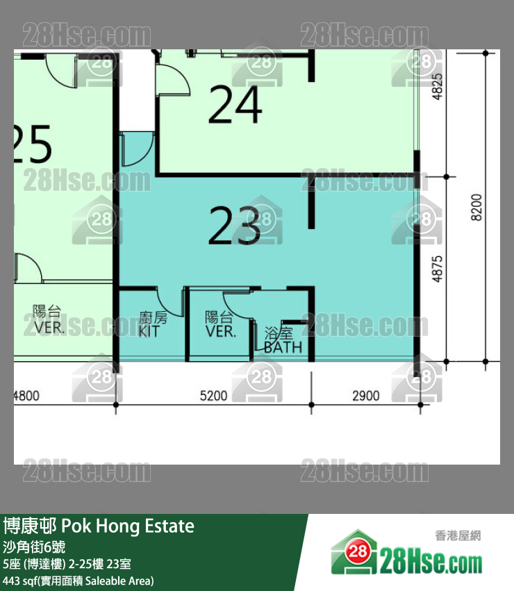 博康邨 5座 (博達樓) 16樓 23室 平面圖