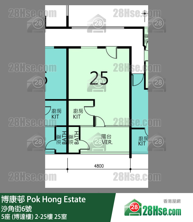 博康邨 5座 (博達樓)15樓 25室 平面圖