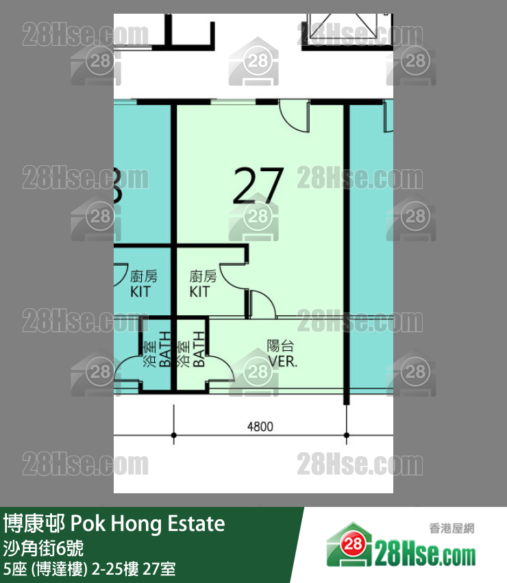 博康邨 5座 (博達樓)6樓 27室 平面圖
