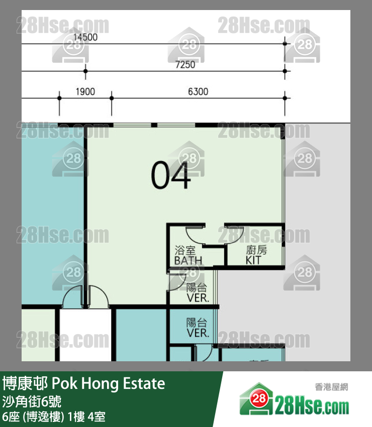 博康邨 6座 (博逸樓)1樓 4室 平面圖