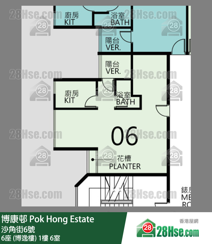 博康邨 6座 (博逸樓)1樓 6室 平面圖