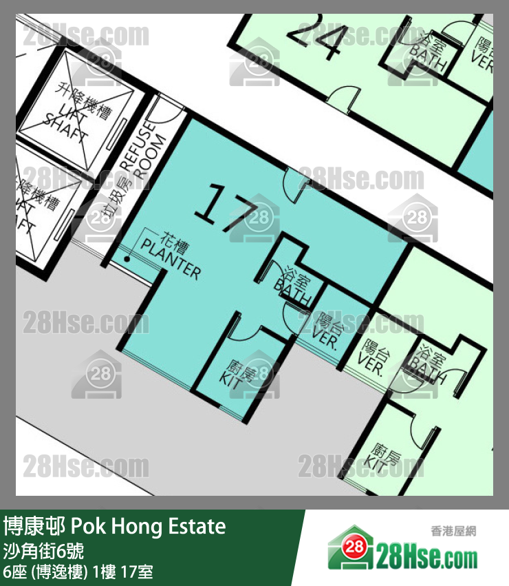 博康邨 6座 (博逸樓)1樓 17室 平面圖