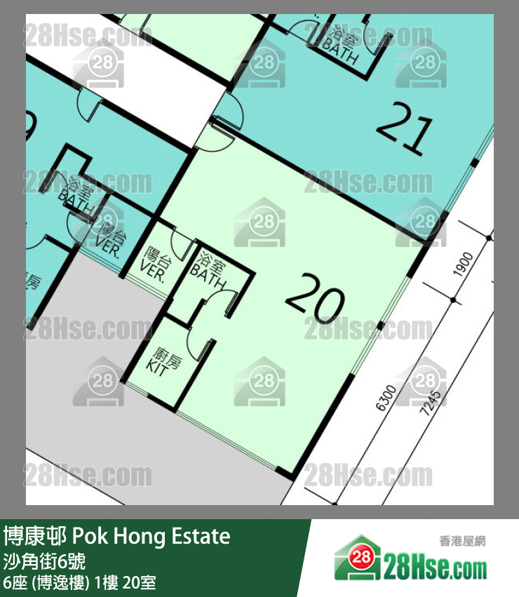 博康邨 6座 (博逸樓)1樓 20室 平面圖