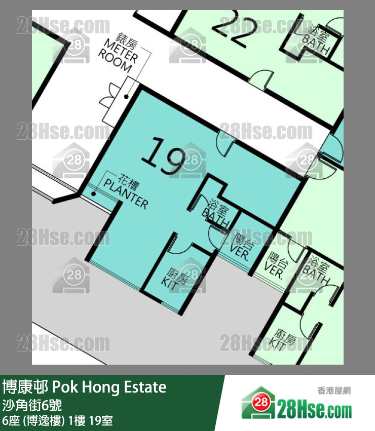 博康邨 6座 (博逸樓)1樓 19室 平面圖