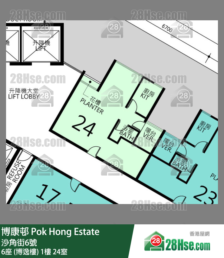 博康邨 6座 (博逸樓)1樓 24室 平面圖