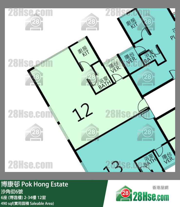 博康邨 单位平面图(由 28Hse 提供)