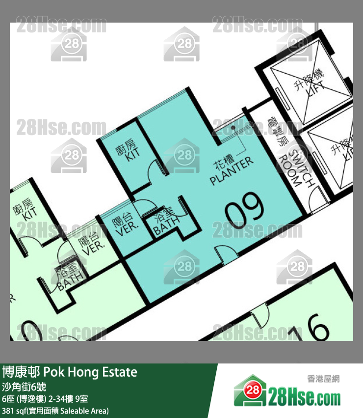 博康邨 6座 (博逸樓)28樓 9室 平面圖