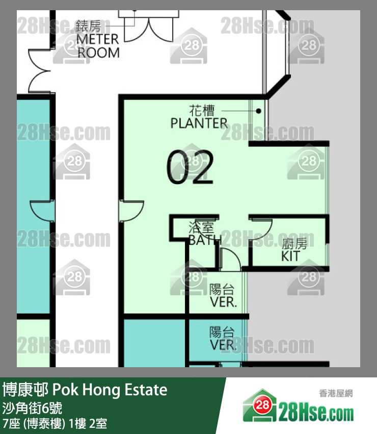 博康邨 7座 (博泰樓)1樓 2室 平面圖