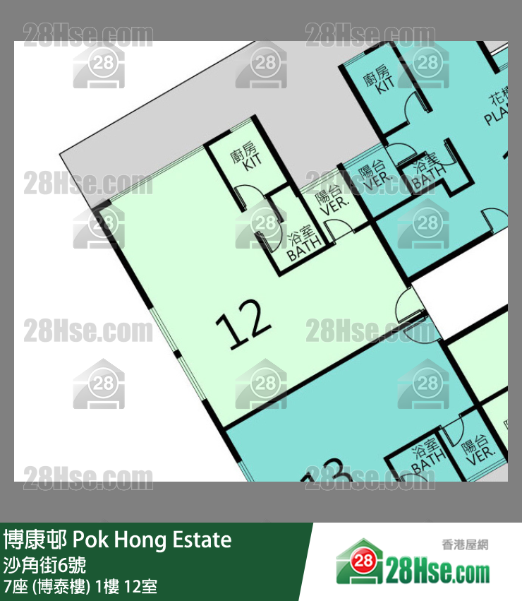 博康邨 7座 (博泰樓) 1樓 12室 平面圖