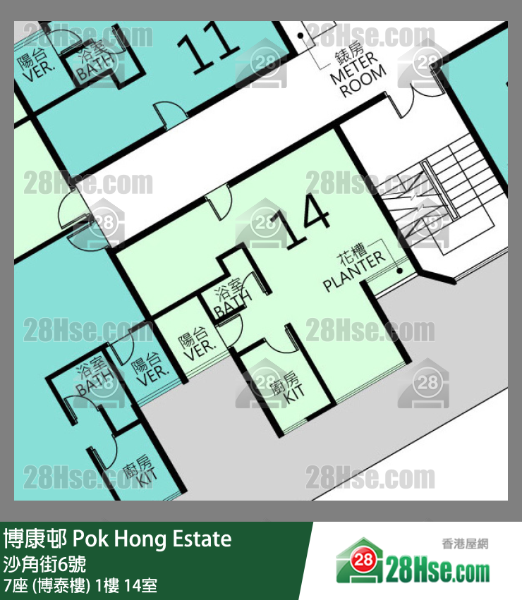 博康邨 7座 (博泰樓)1樓 14室 平面圖