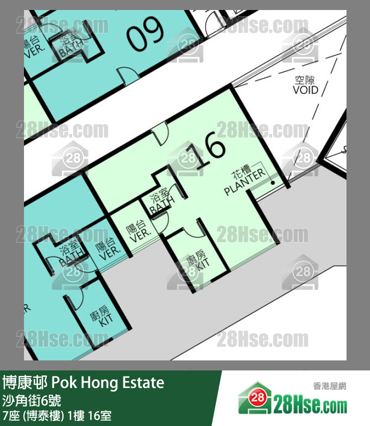 博康邨 7座 (博泰樓)1樓 16室 平面圖
