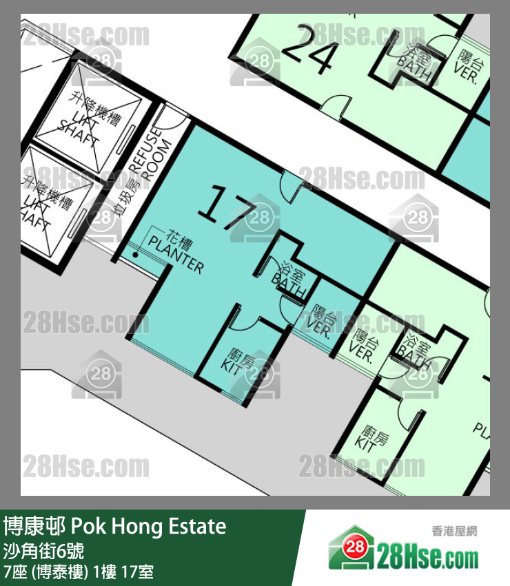 博康邨 7座 (博泰樓)1樓 17室 平面圖