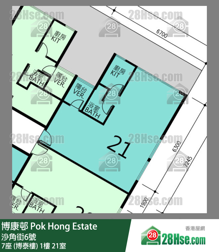 博康邨 7座 (博泰樓)1樓 21室 平面圖