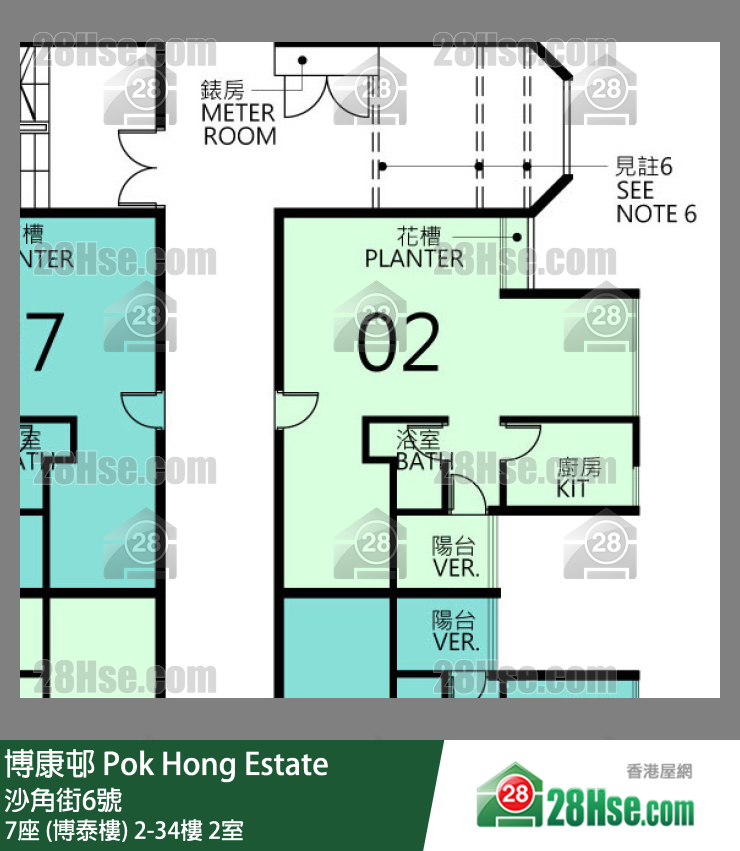 博康邨 7座 (博泰樓)15樓 2室 平面圖