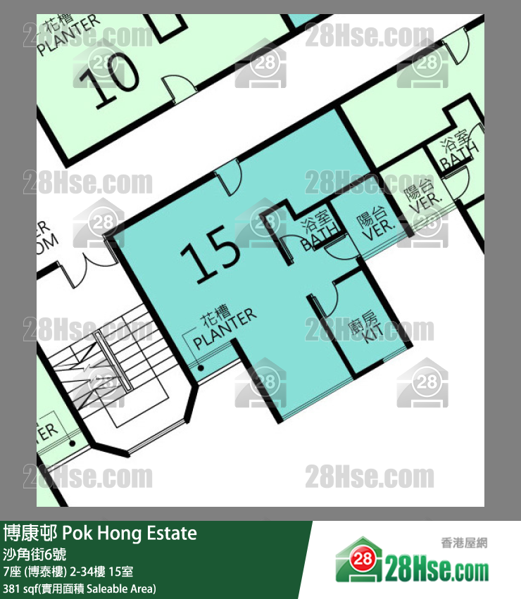 博康邨 7座 (博泰樓)10樓 15室 平面圖