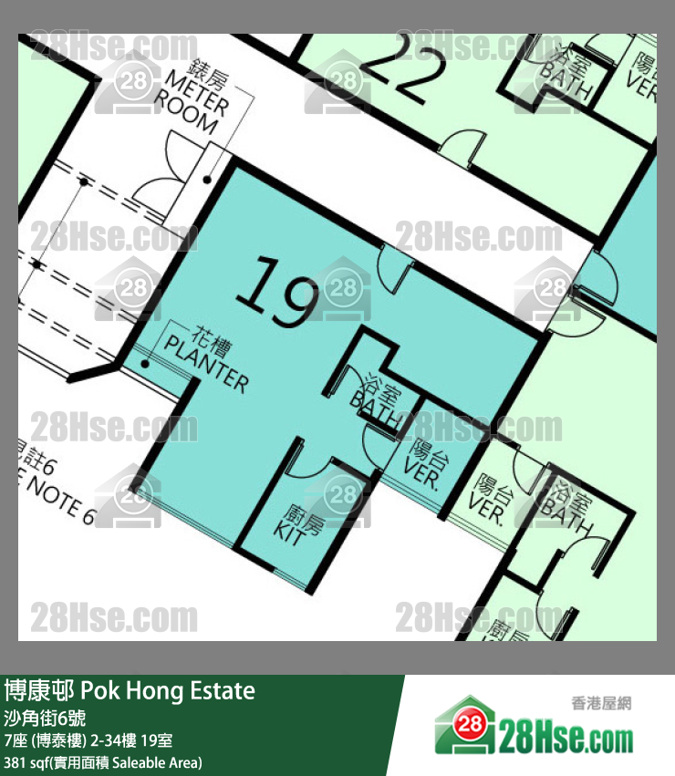 博康邨 7座 (博泰樓)30樓 19室 平面圖