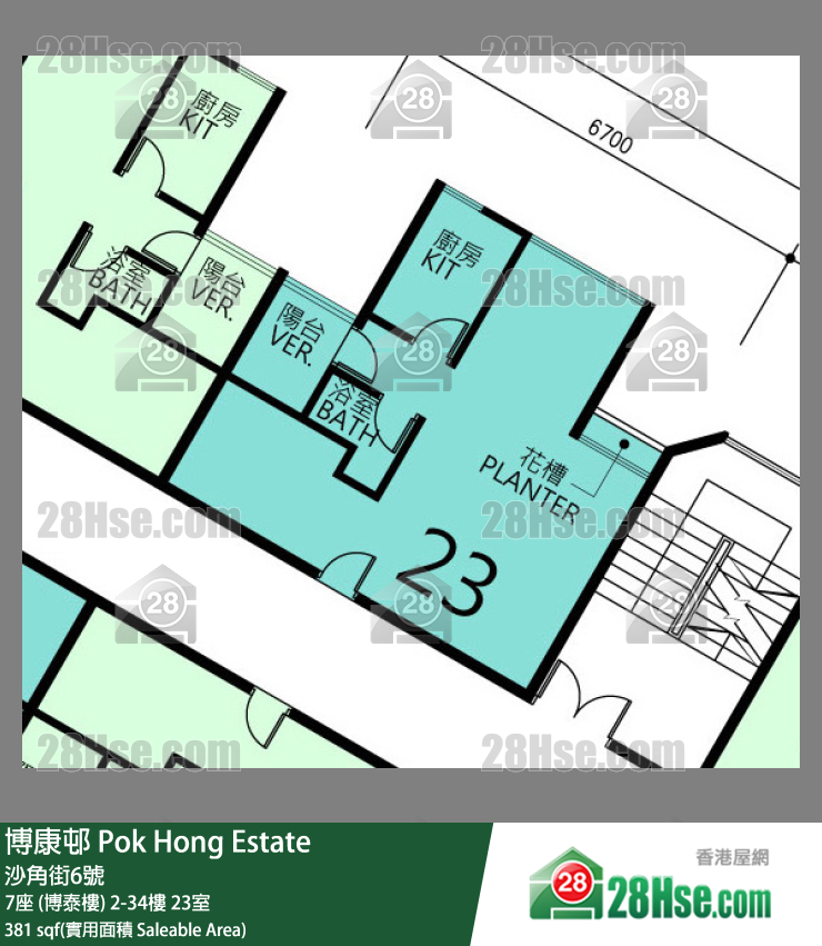 博康邨 7座 (博泰樓)13樓 23室 平面圖