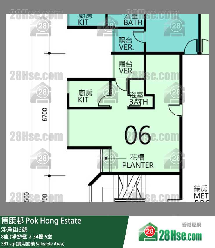 博康邨 8座 (博智樓)19樓 6室 平面圖