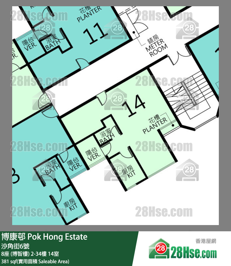 博康邨 8座 (博智樓)22樓 14室 平面圖