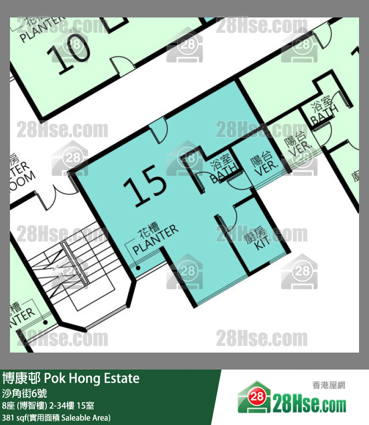 博康邨 8座 (博智樓)31樓 15室 平面圖