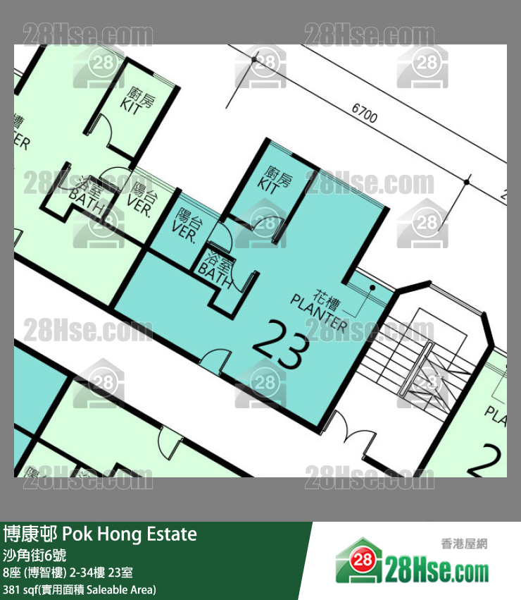 博康邨 8座 (博智樓)33樓 23室 平面圖