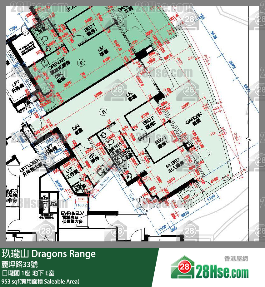 玖瓏山 日瓏閣1座地下 E室 平面圖