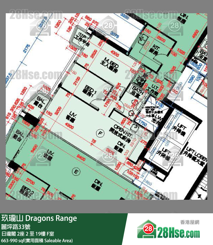 玖珑山 单位平面图(由 28Hse 提供)