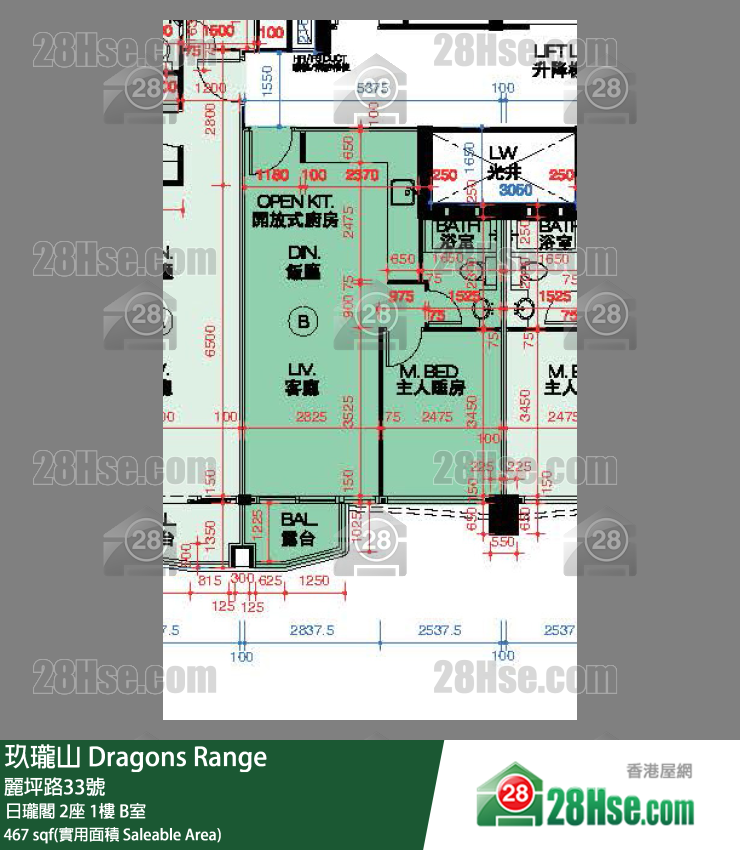 玖珑山 日珑阁2座1楼 B室 平面图