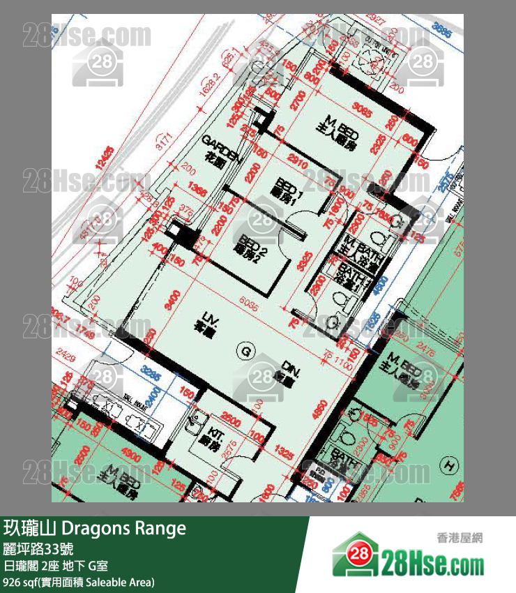 玖瓏山 日瓏閣2座地下 G室 平面圖