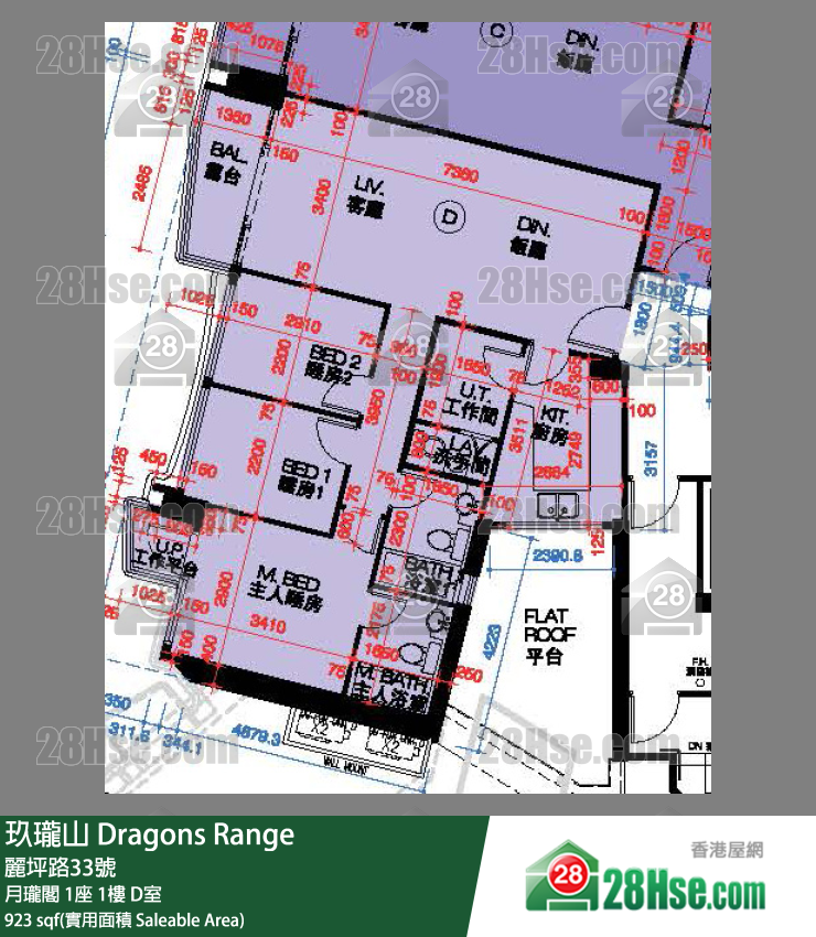玖瓏山 月瓏閣1座1樓 D室 平面圖
