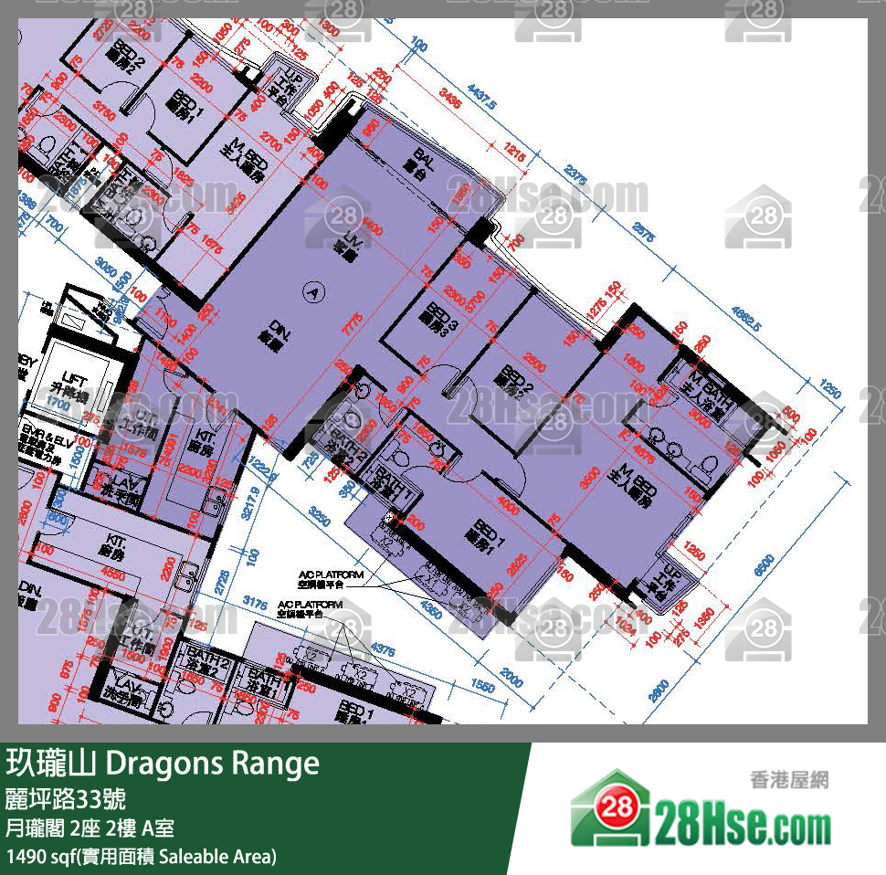 玖珑山 月珑阁 2座 2楼 A室 平面图